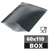 Saszetka BLACK MATT 60x110mm OPP20mat/ALU8/PE80 + easy-open BOX 10.000 szt.