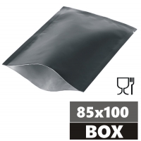 Saszetka BLACK MATT 85x100mm OPP20mat/ALU8/PE80 + easy-open BOX 5000 szt.