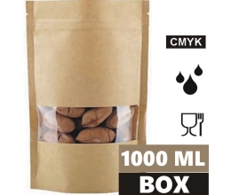 Doypack ECO SMALL WINDOW 1000ml 180x90x290mm PAP45/PET12/CPP50 + easy-open (BOX 1000 szt.)