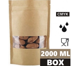 Doypack ECO SMALL WINDOW 2000ml 210x110x310mm PAP45/PET12/CPP50 + easy-open (BOX 750 szt.)