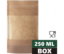 Doypack ECO BIG WINDOW PLUS 250 ml 110x65x185mm PAP45/PET12/PE60 + easy-open (BOX 2000 szt.)