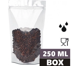 Doypack TRANSPARENT 250 ml 110x65x185mm PET12/PE80 + easy-open BOX 3000 szt.