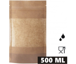 Doypack ECO BIG WINDOW PLUS 500 ml 130x70x225mm PAP45/PET12/PE80 easy-open kpl. 100 szt.