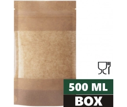 Doypack ECO BIG WINDOW PLUS 500ml 130x70x225mm PAP45/PET12/PE80 + easy-open (BOX 1500 szt.)