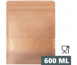 Doypack ECO SMALL WINDOW PLUS 600ml 160x80x220mm PAP45/PET12/PE80 + easy-open kpl. 100 szt.