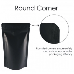 Doypack BLACK MAT 100ml 85x50x145mm OPP20MAT/AL7/PE80 + zipper + easy-open - PRÓBKA