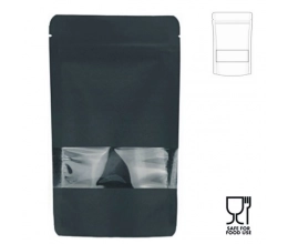 Doypack BLACK KRAFT SMALL WINDOW 250ml 110x65x185mm + easy-open - PRÓBKA Doypack BLACK KRAFT SMALL WINDOW 250ml 110x65x185mm + easy-open - PRÓBKA