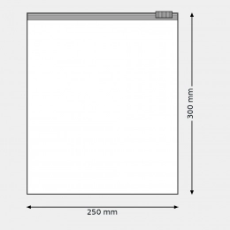 Worek z suwakiem 250x300mm 85mic. PEVA FROST + otwór fi 4 mm (kpl. 100 szt.)